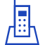 blue icon of a cordless phone